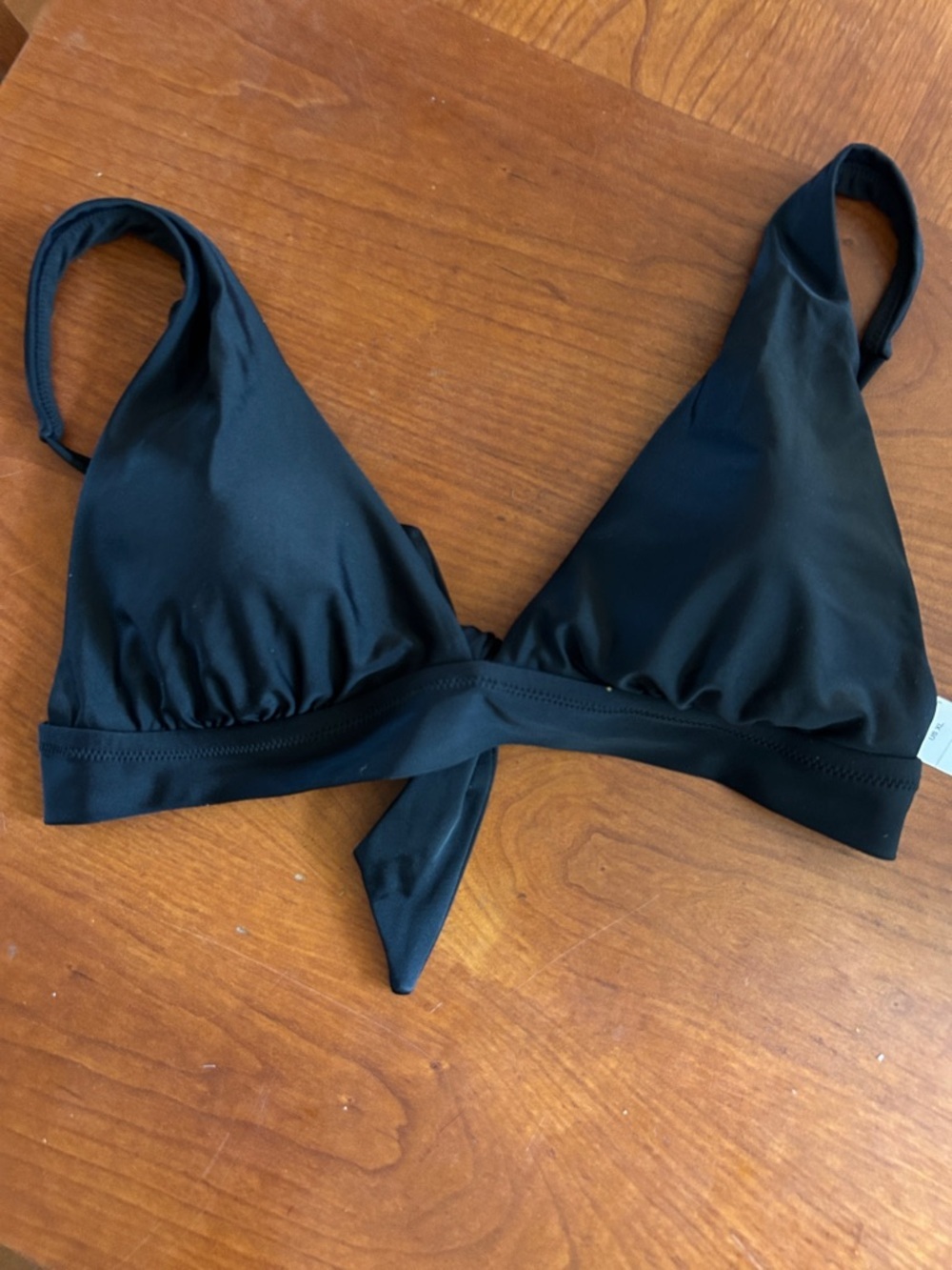 Aerie Black Longline Triangle Bikini Top Size XL NWT
